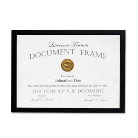 Lawrence Frames Lawrence Frames 755581 Lawrence Frames 8.5x11 Black Wood Certificate Picture Frame - Gallery Collection 755581